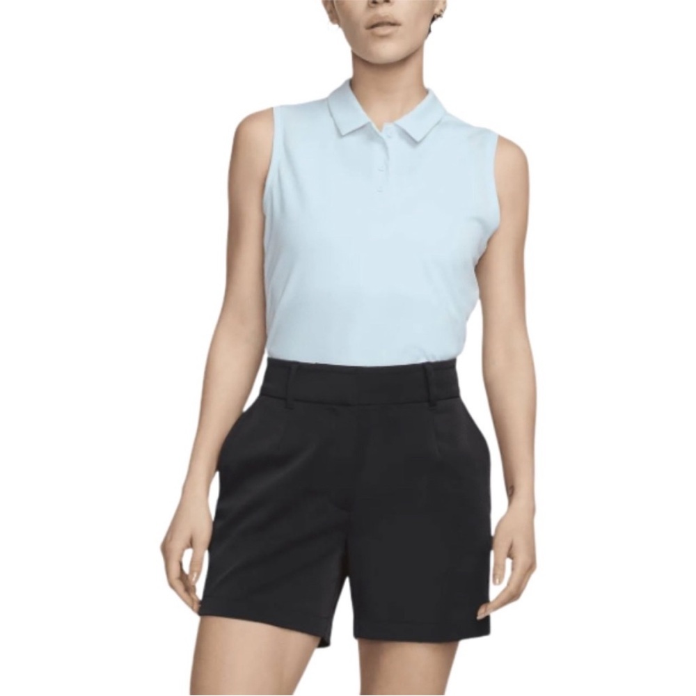 Nike Women's Dri-Fit Victory Sleeveless Golf Polo Light Blue Size XL NWT
